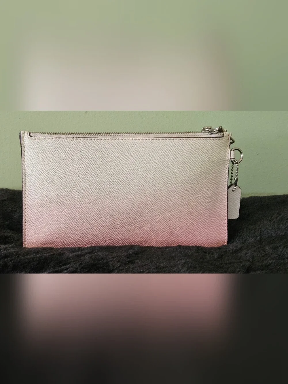 Coach Pink Ombre Crosby Leather Clutch EUC